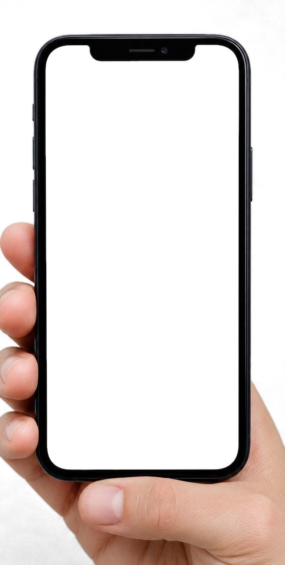 スマートフォンを手に持ったところ